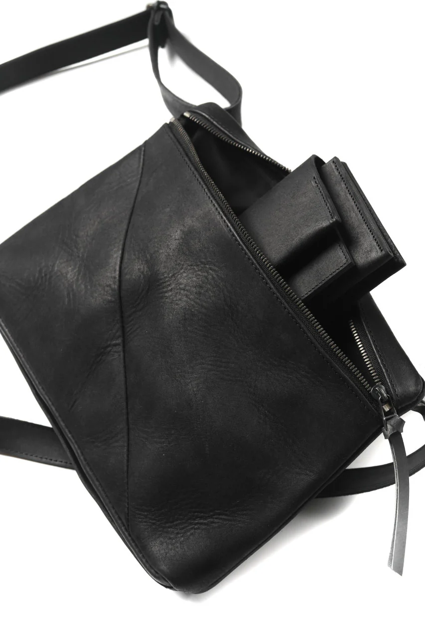 Portaille "Atelier Made" exclusive 2WAY SACOCHE BAG / PUEBLO by Badalassi Carlo (BLACK) - Image 17