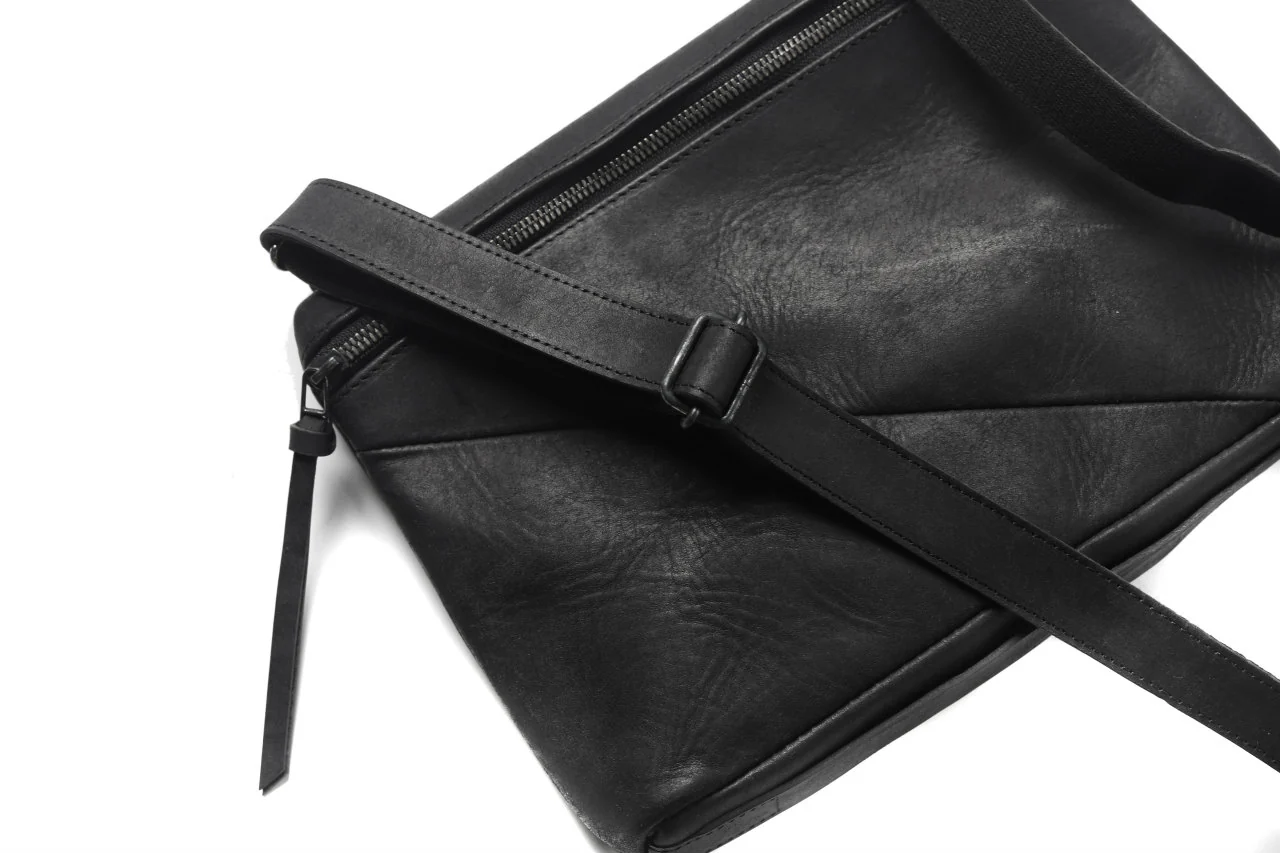 Portaille "Atelier Made" exclusive 2WAY SACOCHE BAG / PUEBLO by Badalassi Carlo (BLACK) - Image 18
