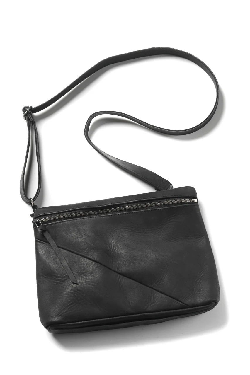 Portaille "Atelier Made" exclusive 2WAY SACOCHE BAG / PUEBLO by Badalassi Carlo (BLACK) - Image 3