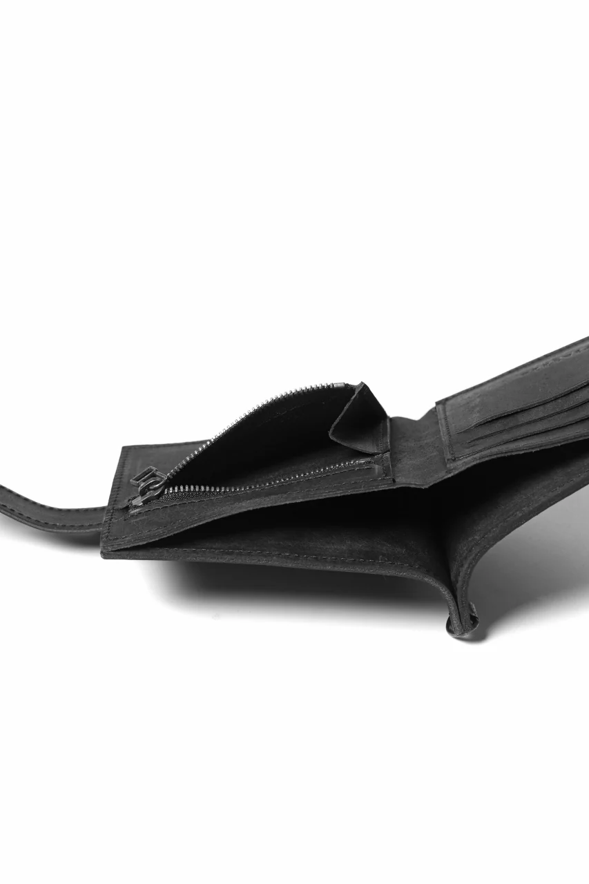 Portaille "Atelier Made" exclusive BI-FOLD WALLET / PUEBLO by Badalassi Carlo (BLACK) - Image 11