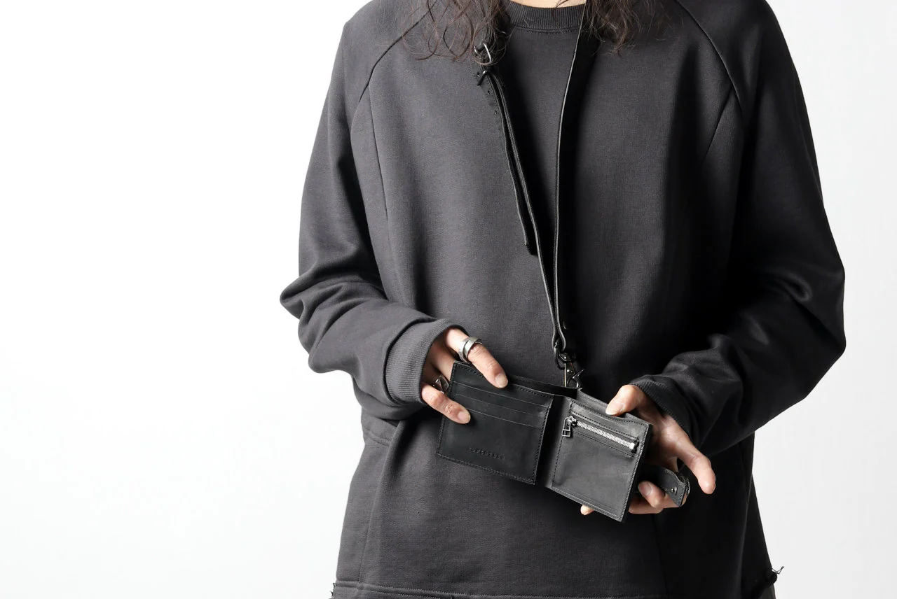 Portaille "Atelier Made" exclusive BI-FOLD WALLET / PUEBLO by Badalassi Carlo (BLACK) - Image 21