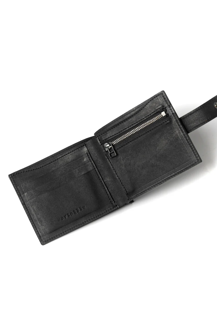 Portaille "Atelier Made" exclusive BI-FOLD WALLET / PUEBLO by Badalassi Carlo (BLACK) - Image 8