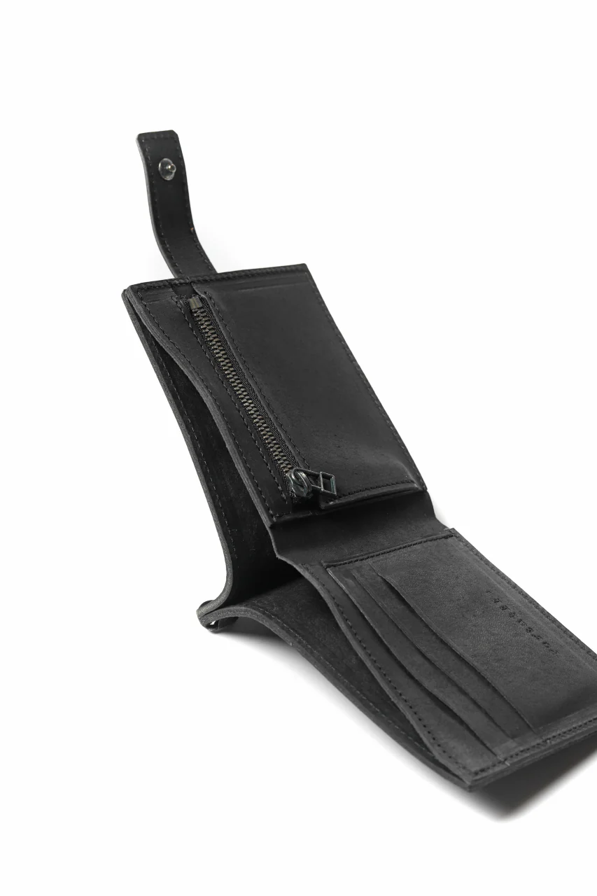 Portaille "Atelier Made" exclusive BI-FOLD WALLET / PUEBLO by Badalassi Carlo (BLACK) - Image 9