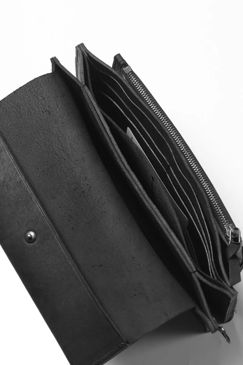 Portaille "Atelier Made" exclusive LONG WALLET / PUEBLO by Badalassi Carlo (BLACK) - Image 13