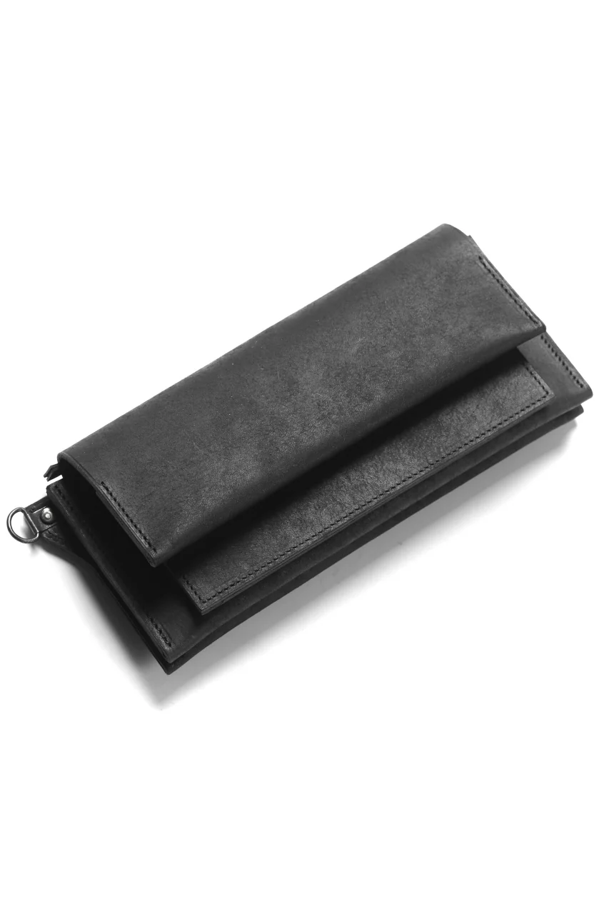Portaille "Atelier Made" exclusive LONG WALLET / PUEBLO by Badalassi Carlo (BLACK) - Image 2
