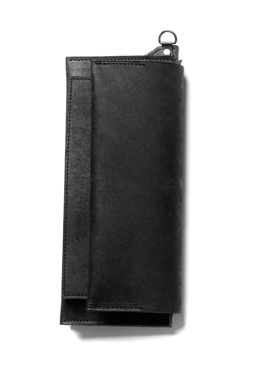 Portaille "Atelier Made" exclusive LONG WALLET / PUEBLO by Badalassi Carlo (BLACK) - Image 3