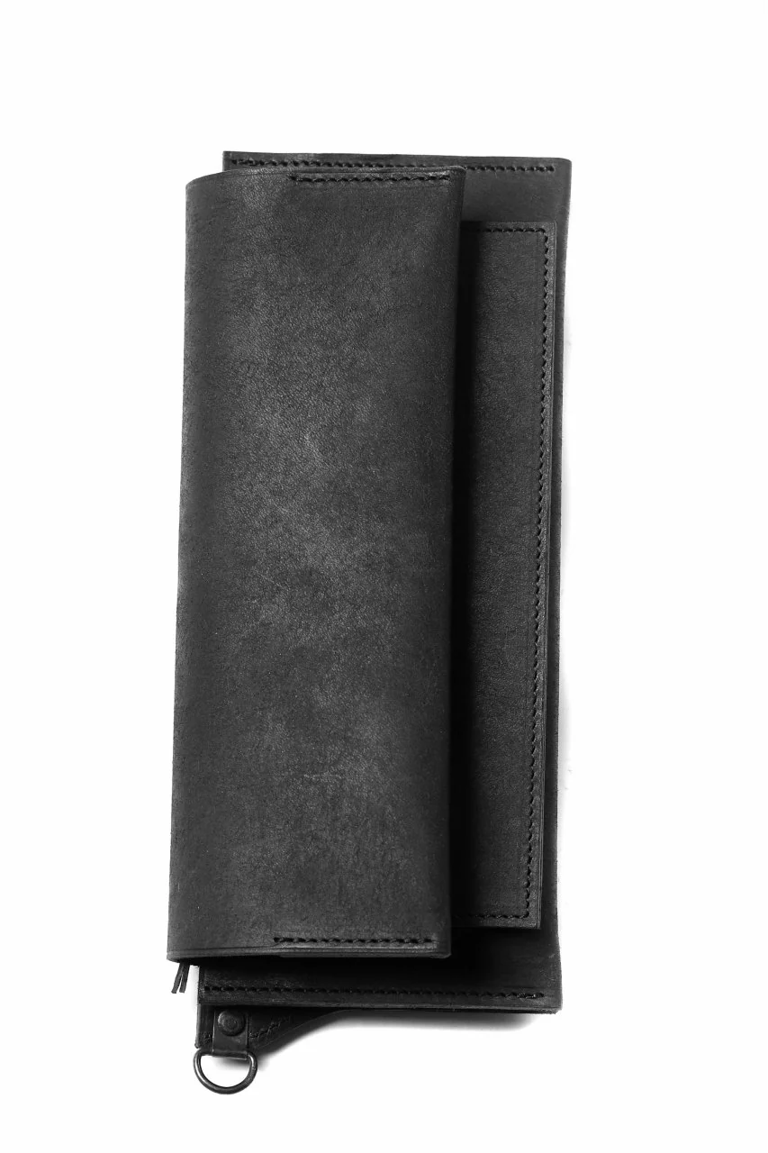 Portaille "Atelier Made" exclusive LONG WALLET / PUEBLO by Badalassi Carlo (BLACK) - Image 6