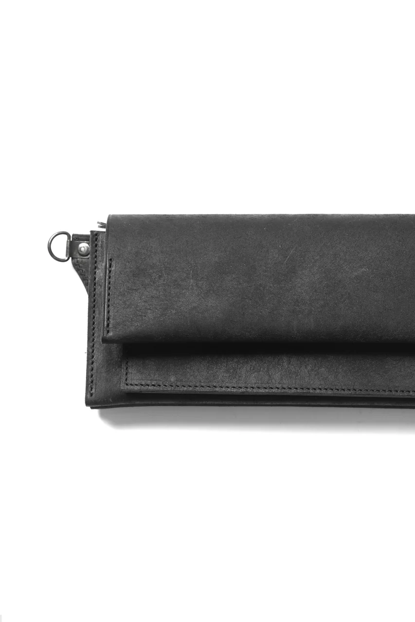 Portaille "Atelier Made" exclusive LONG WALLET / PUEBLO by Badalassi Carlo (BLACK) - Image 7