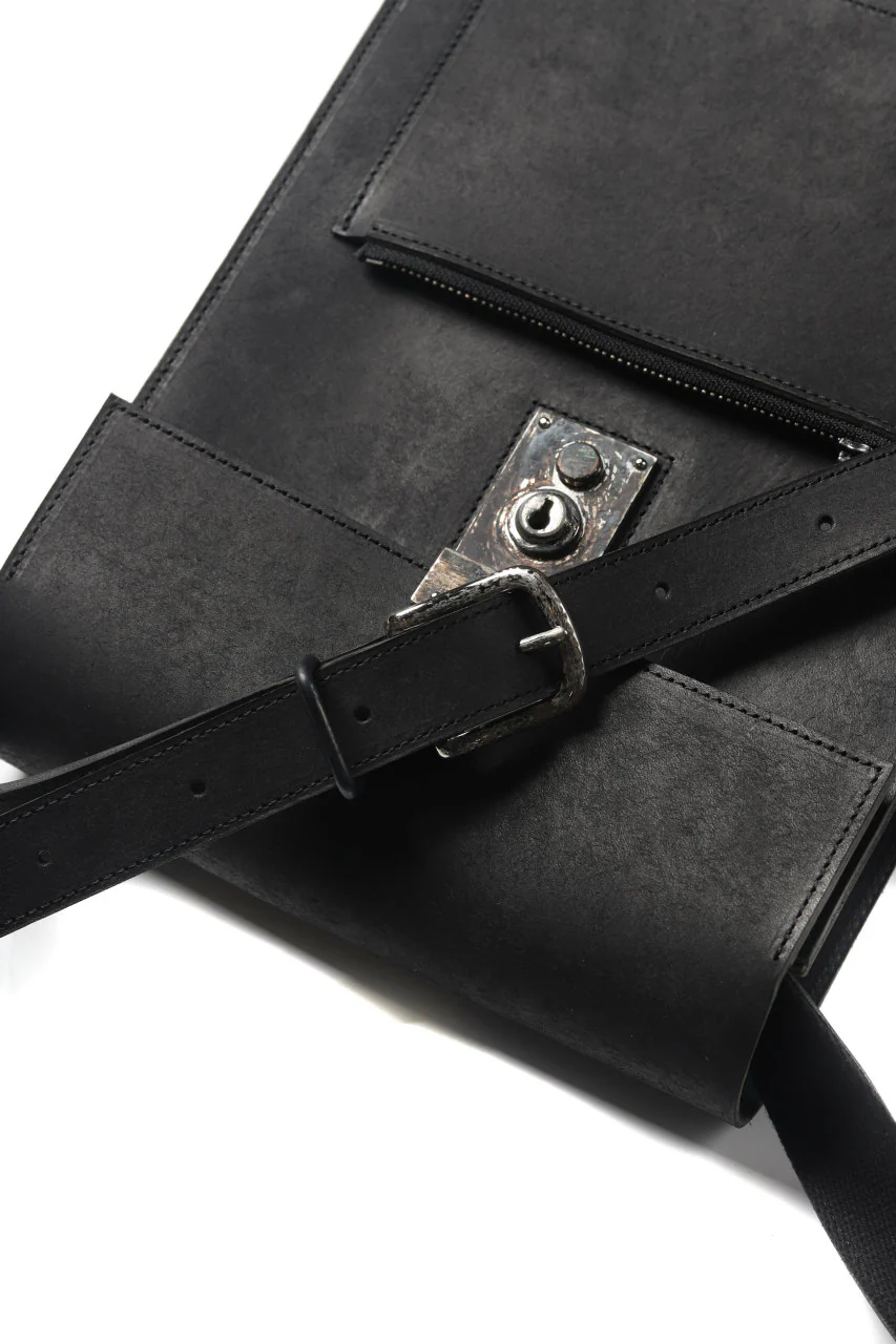 Portaille "Atelier Made" exclusive SHOULDER BAG / PUEBLO by Badalassi Carlo (BLACK) - Image 13