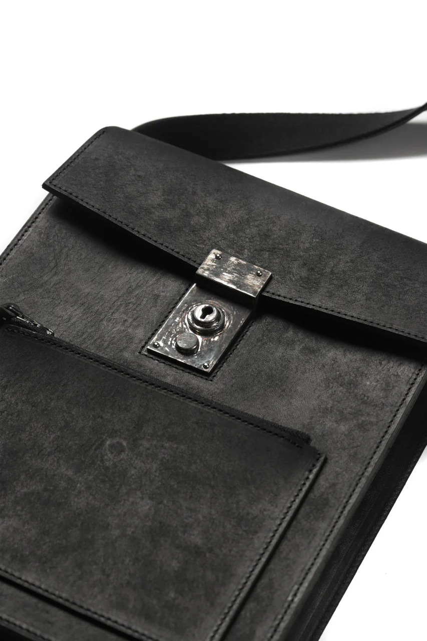 Portaille "Atelier Made" exclusive SHOULDER BAG / PUEBLO by Badalassi Carlo (BLACK) - Image 4