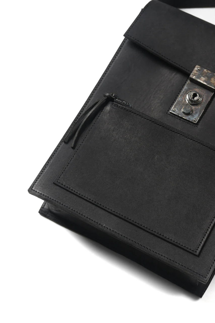 Portaille "Atelier Made" exclusive SHOULDER BAG / PUEBLO by Badalassi Carlo (BLACK) - Image 5