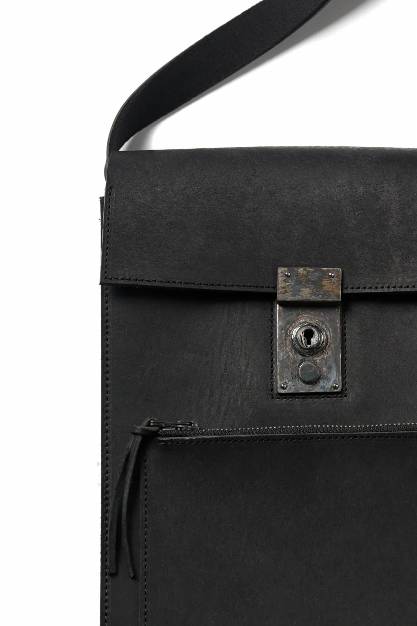 Portaille "Atelier Made" exclusive SHOULDER BAG / PUEBLO by Badalassi Carlo (BLACK) - Image 6