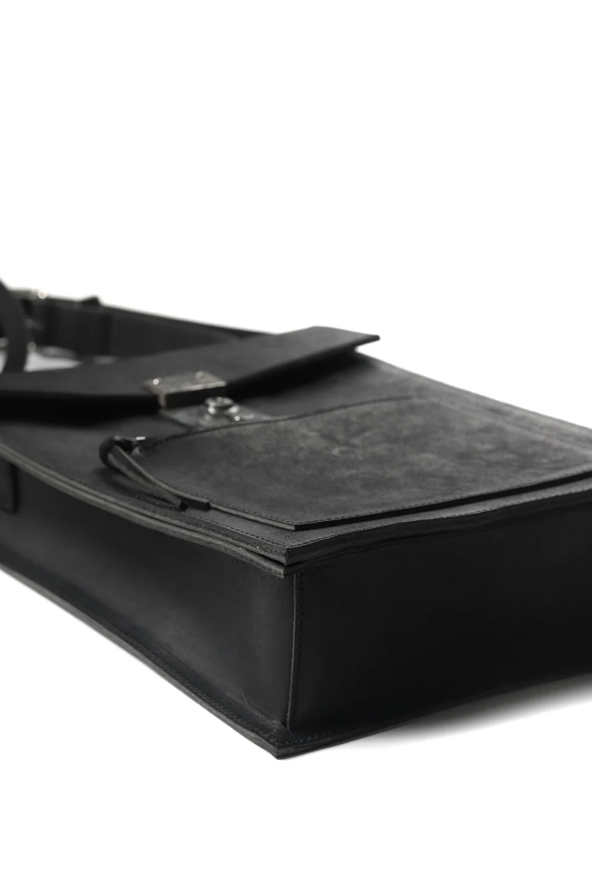 Portaille "Atelier Made" exclusive SHOULDER BAG / PUEBLO by Badalassi Carlo (BLACK) - Image 8