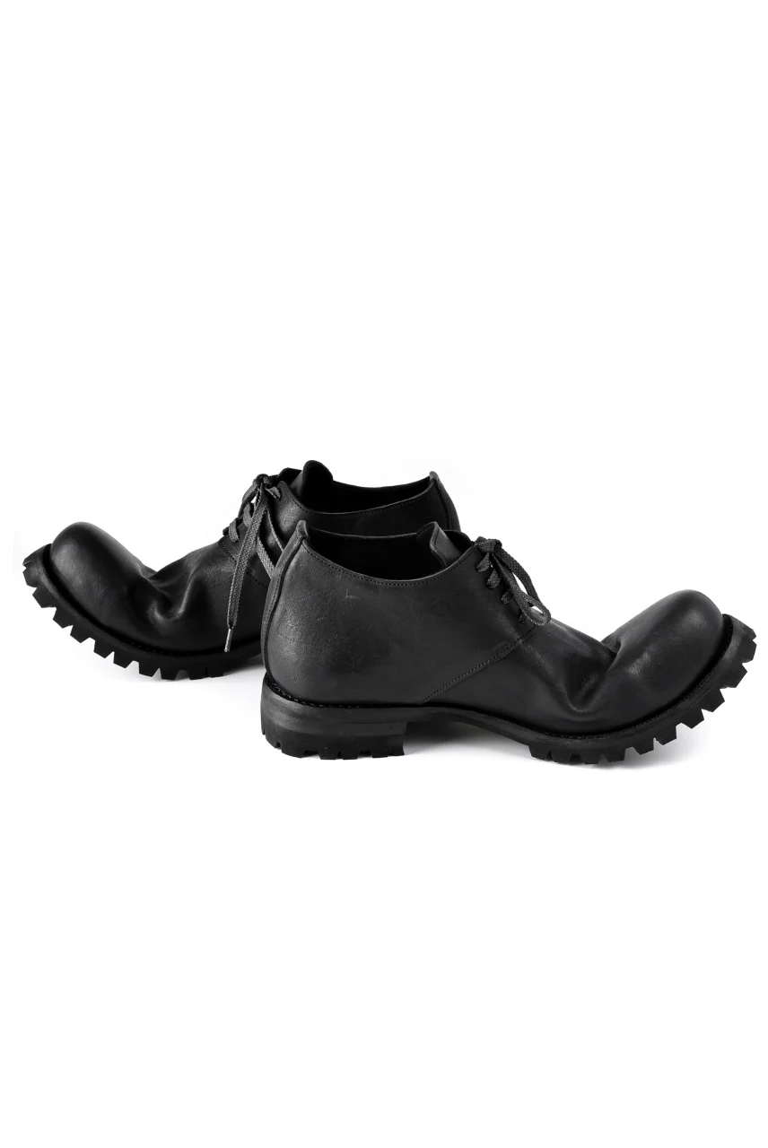 Portaille exclusive Derby Shoes / Heated Shrink Horse Leather / Vibram #100 (BLACK) - Image 11