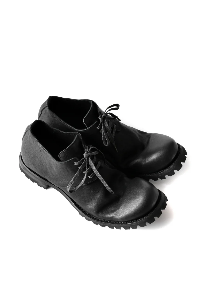 Portaille exclusive Derby Shoes / Heated Shrink Horse Leather / Vibram #100 (BLACK) - Image 12