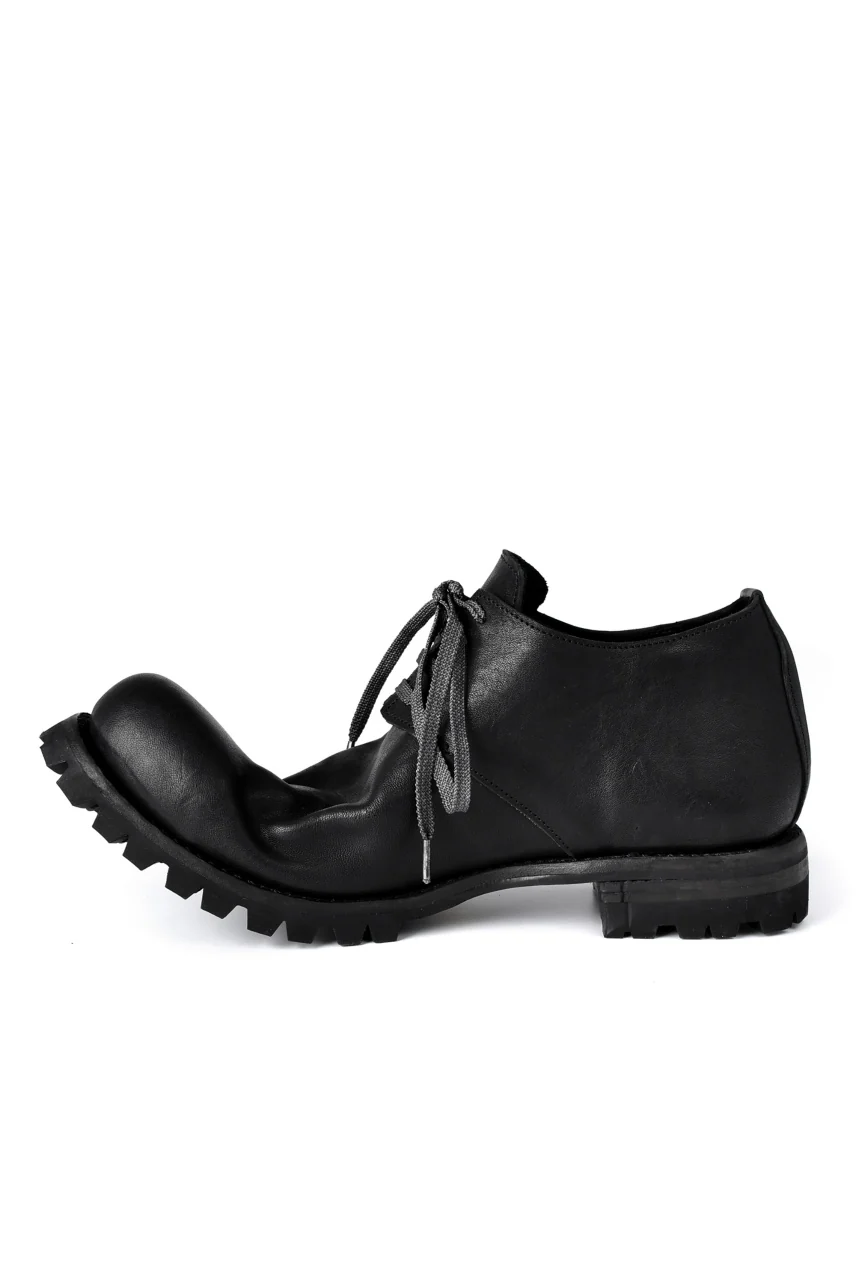 Portaille exclusive Derby Shoes / Heated Shrink Horse Leather / Vibram #100 (BLACK) - Image 13