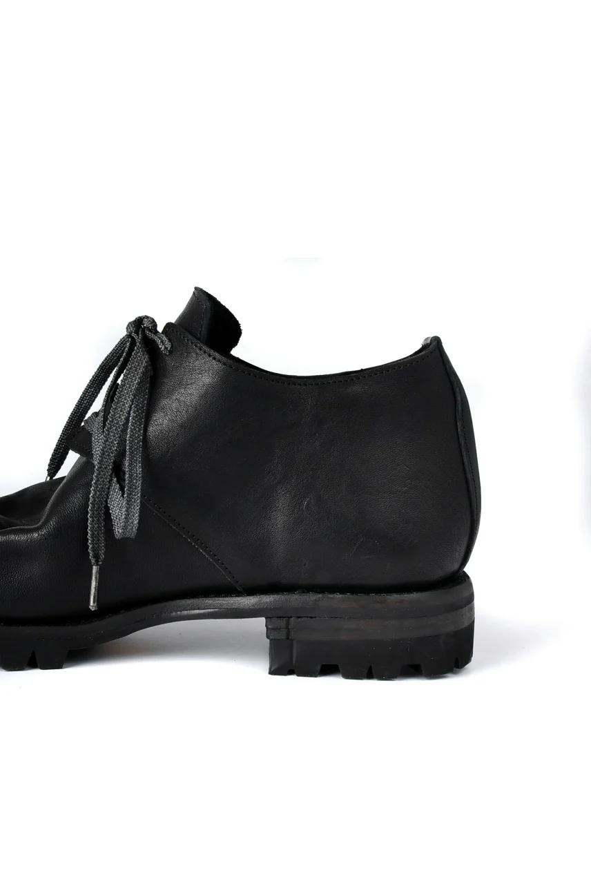 Portaille exclusive Derby Shoes / Heated Shrink Horse Leather / Vibram #100 (BLACK) - Image 16