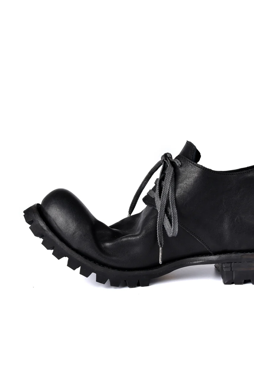 Portaille exclusive Derby Shoes / Heated Shrink Horse Leather / Vibram #100 (BLACK) - Image 17
