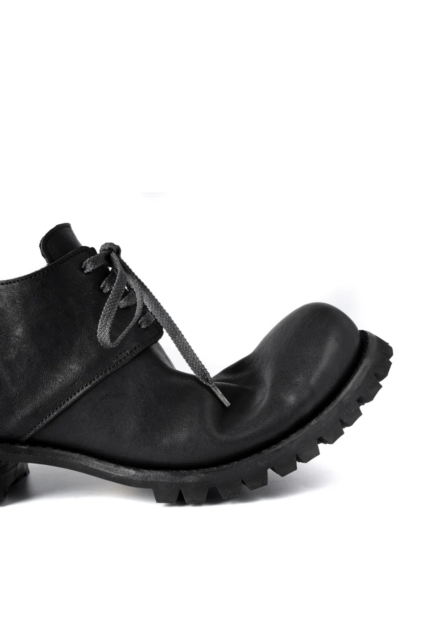 Portaille exclusive Derby Shoes / Heated Shrink Horse Leather / Vibram #100 (BLACK) - Image 19