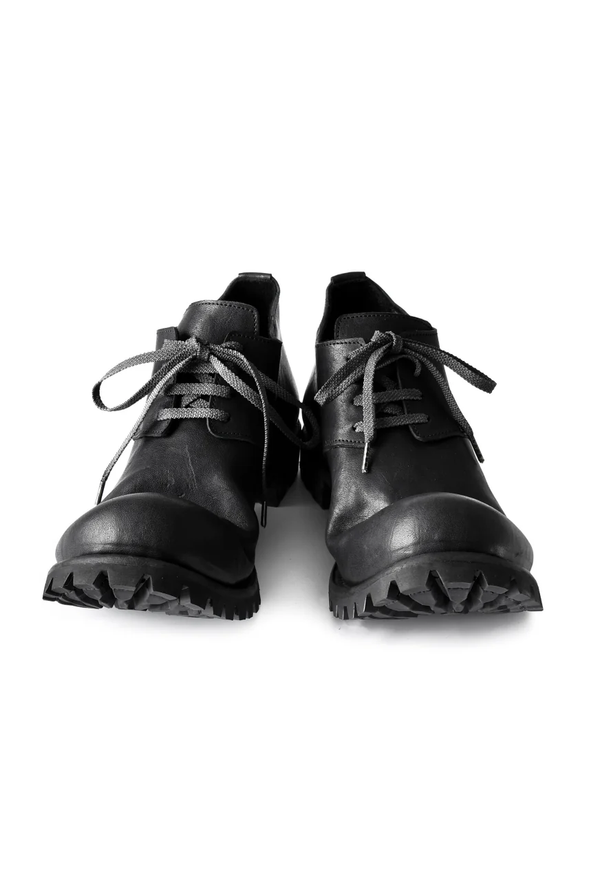 Portaille exclusive Derby Shoes / Heated Shrink Horse Leather / Vibram #100 (BLACK) - Image 2
