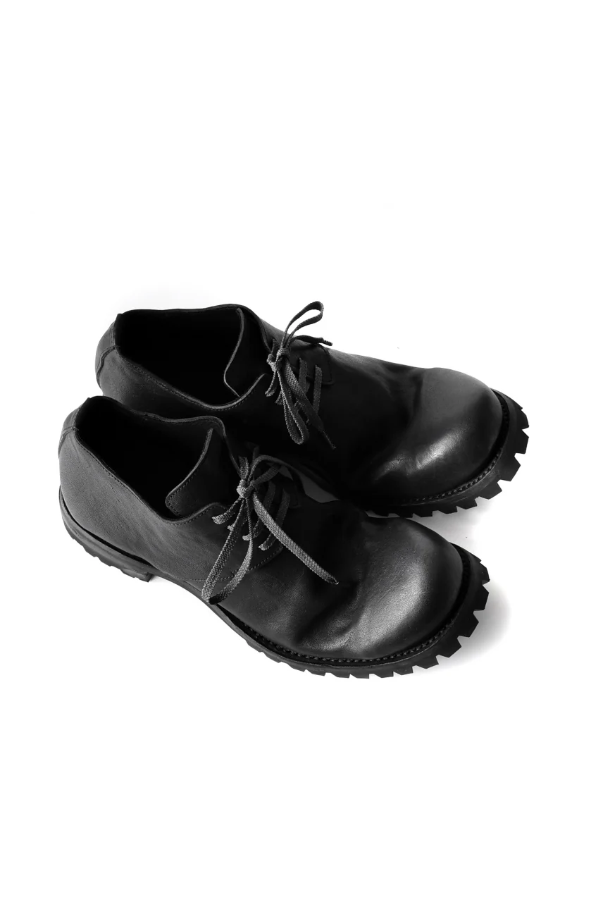 Portaille exclusive Derby Shoes / Heated Shrink Horse Leather / Vibram #100 (BLACK) - Image 7