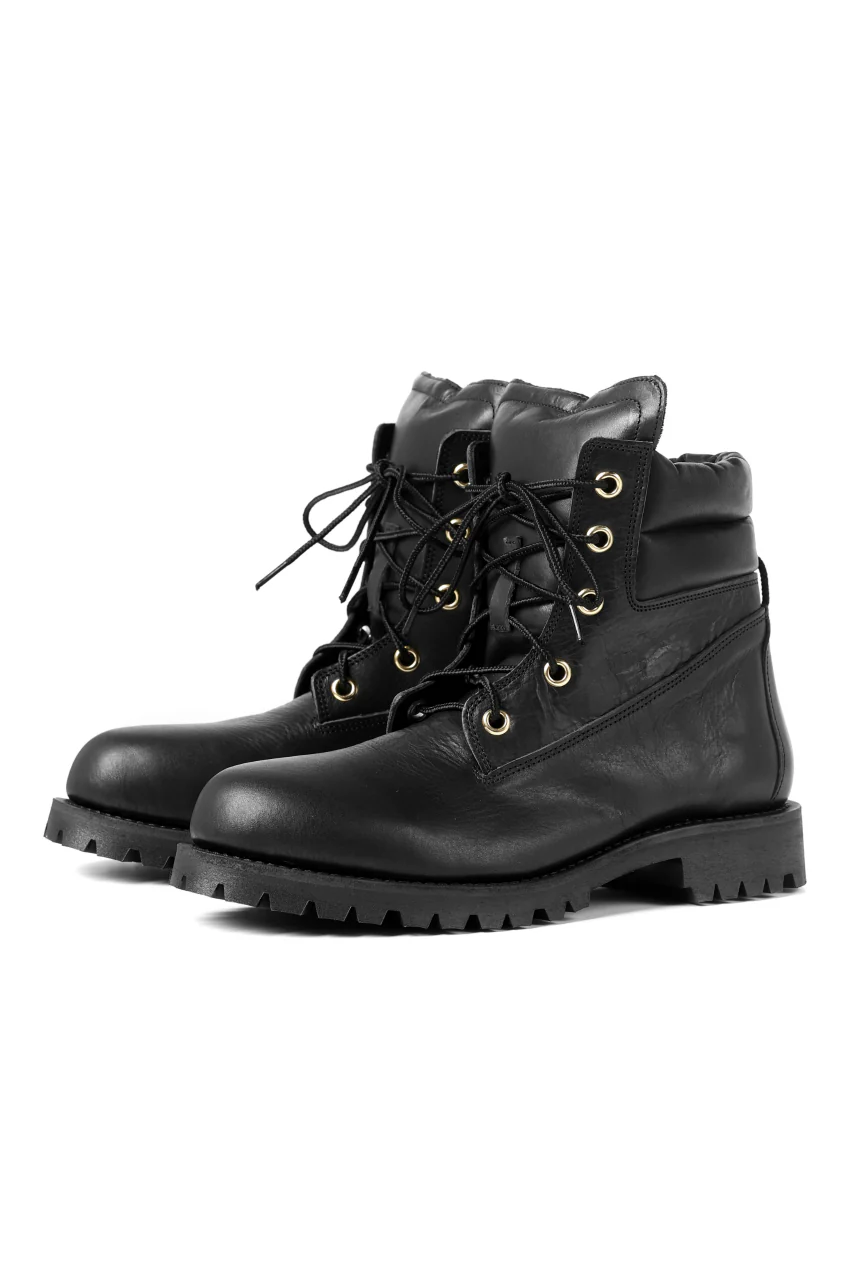 Portaille exclusive LEX-W20 TREK Laced Boots / VACCHETTA SMOOTH (BLACK / GOLD EYELET)
