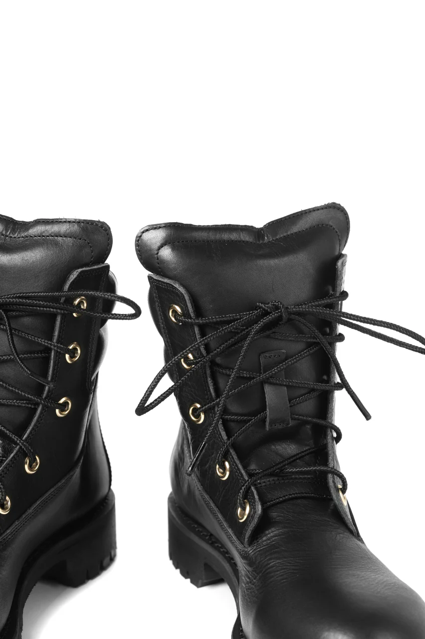 Portaille exclusive LEX-W20 TREK Laced Boots / VACCHETTA SMOOTH (BLACK / GOLD EYELET) - Image 15