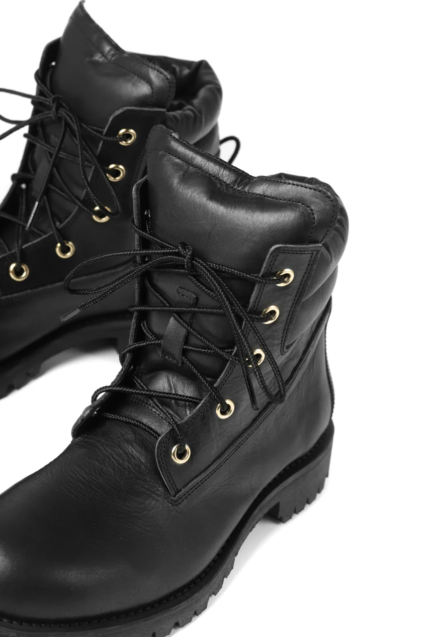 Portaille exclusive LEX-W20 TREK Laced Boots / VACCHETTA SMOOTH (BLACK / GOLD EYELET) - Image 17