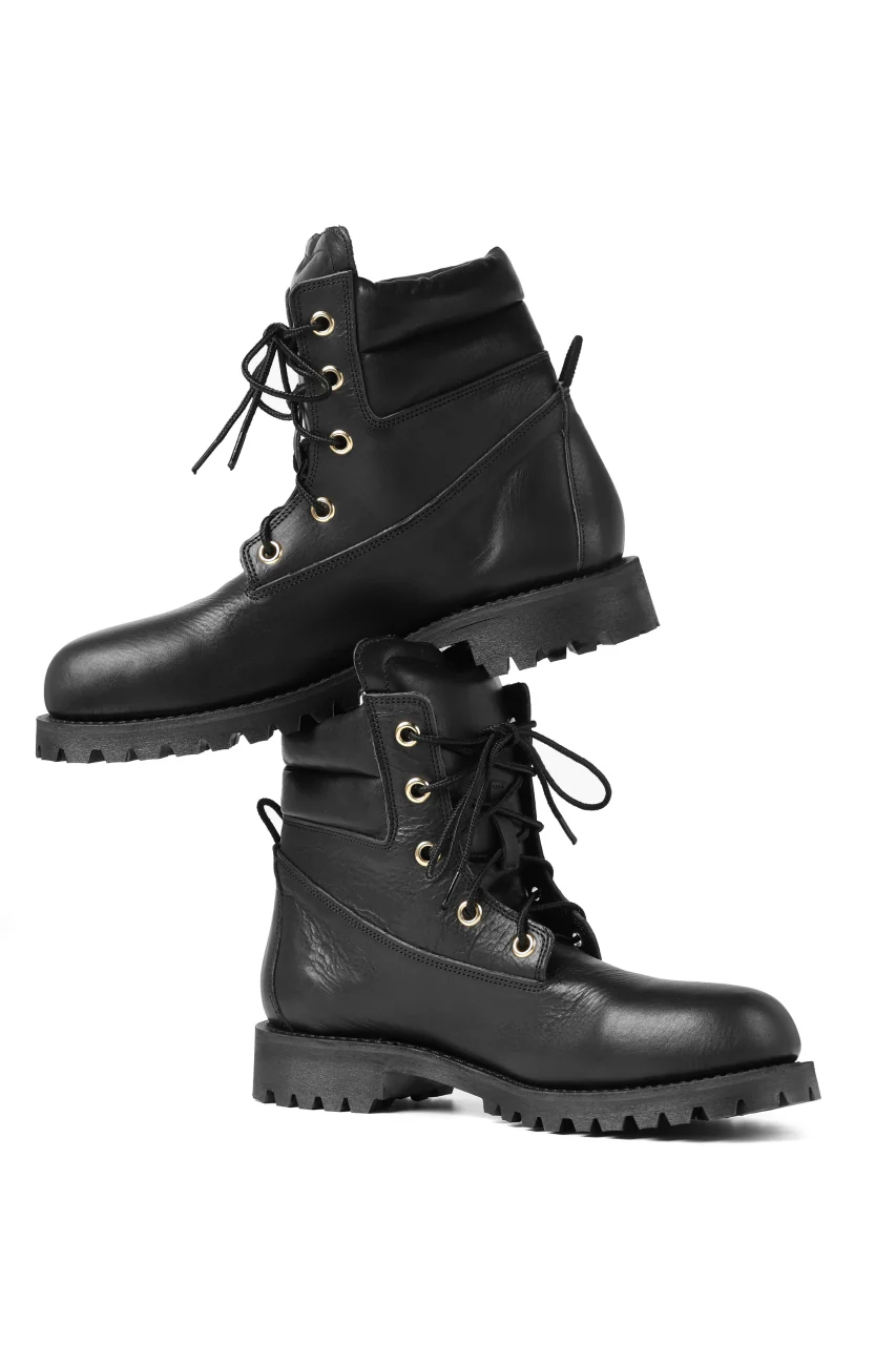 Portaille exclusive LEX-W20 TREK Laced Boots / VACCHETTA SMOOTH (BLACK / GOLD EYELET) - Image 2