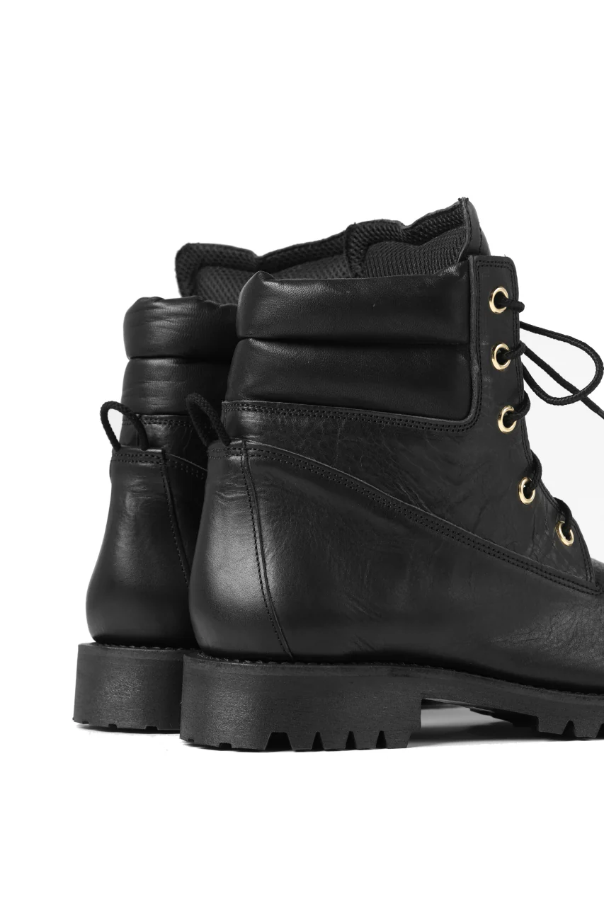 Portaille exclusive LEX-W20 TREK Laced Boots / VACCHETTA SMOOTH (BLACK / GOLD EYELET) - Image 24