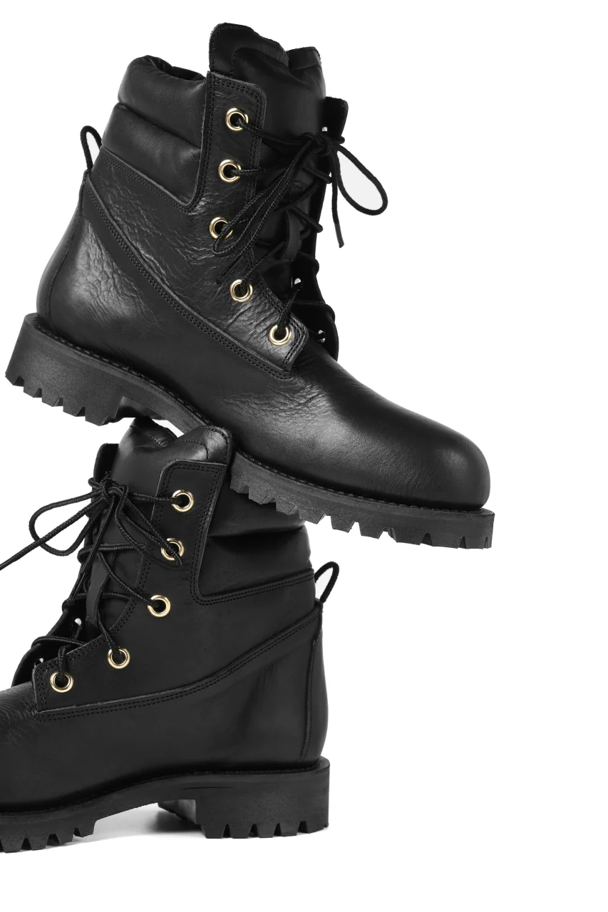 Portaille exclusive LEX-W20 TREK Laced Boots / VACCHETTA SMOOTH (BLACK / GOLD EYELET) - Image 28