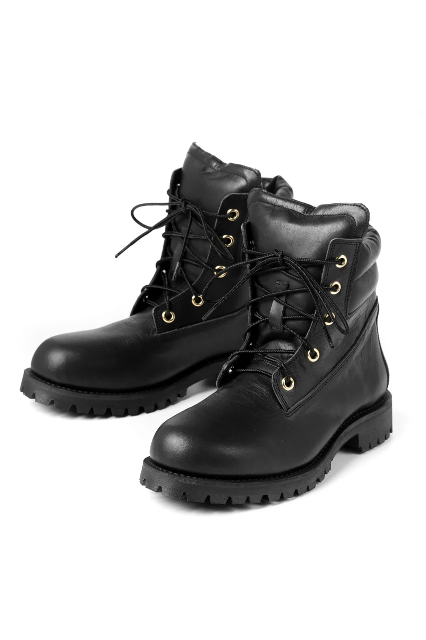Portaille exclusive LEX-W20 TREK Laced Boots / VACCHETTA SMOOTH (BLACK / GOLD EYELET) - Image 3