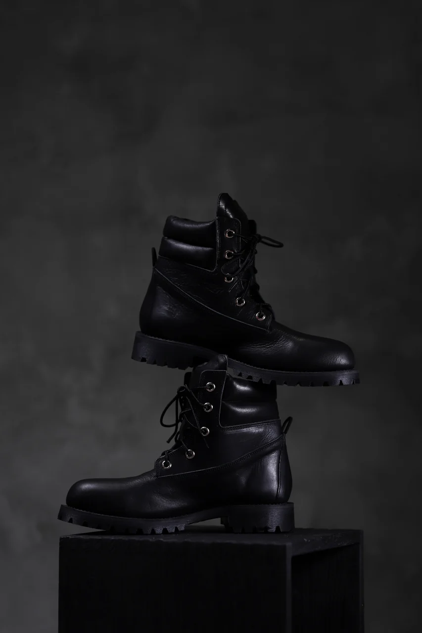 Portaille exclusive LEX-W20 TREK Laced Boots / VACCHETTA SMOOTH (BLACK / GOLD EYELET) - Image 39