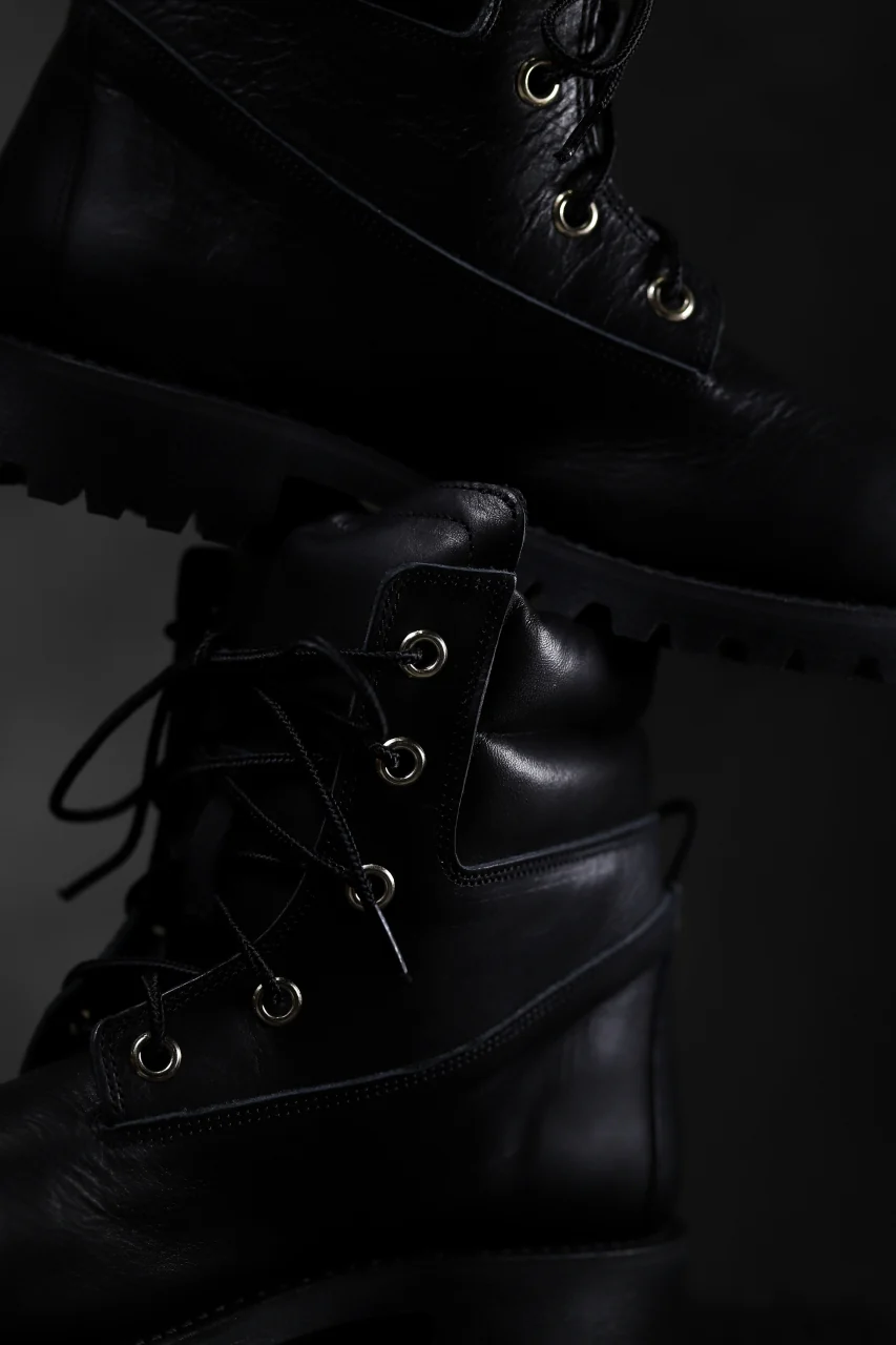 Portaille exclusive LEX-W20 TREK Laced Boots / VACCHETTA SMOOTH (BLACK / GOLD EYELET) - Image 40