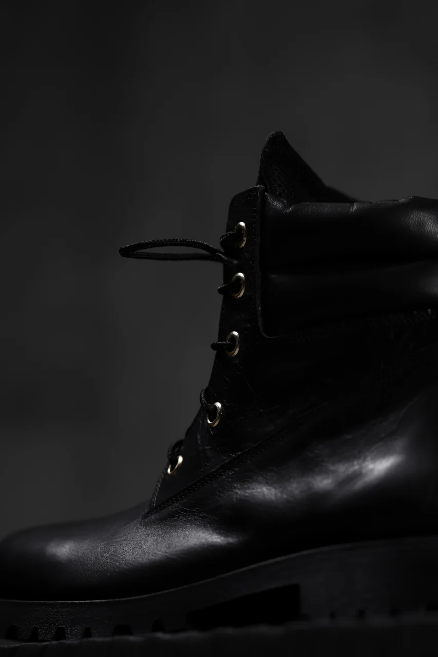 Portaille exclusive LEX-W20 TREK Laced Boots / VACCHETTA SMOOTH (BLACK / GOLD EYELET) - Image 41
