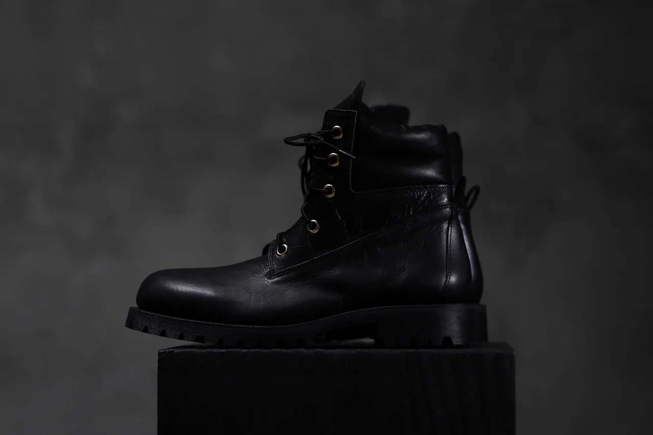 Portaille exclusive LEX-W20 TREK Laced Boots / VACCHETTA SMOOTH (BLACK / GOLD EYELET) - Image 44