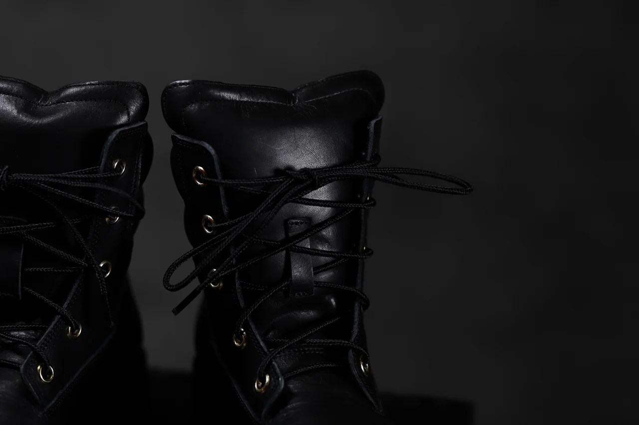 Portaille exclusive LEX-W20 TREK Laced Boots / VACCHETTA SMOOTH (BLACK / GOLD EYELET) - Image 47
