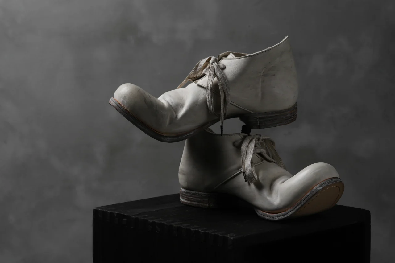 Portaille exclusive PL20 Derby Shoes (ROMABIANCO Soft Horse / Dusty Waxed WHITE) - Image 17