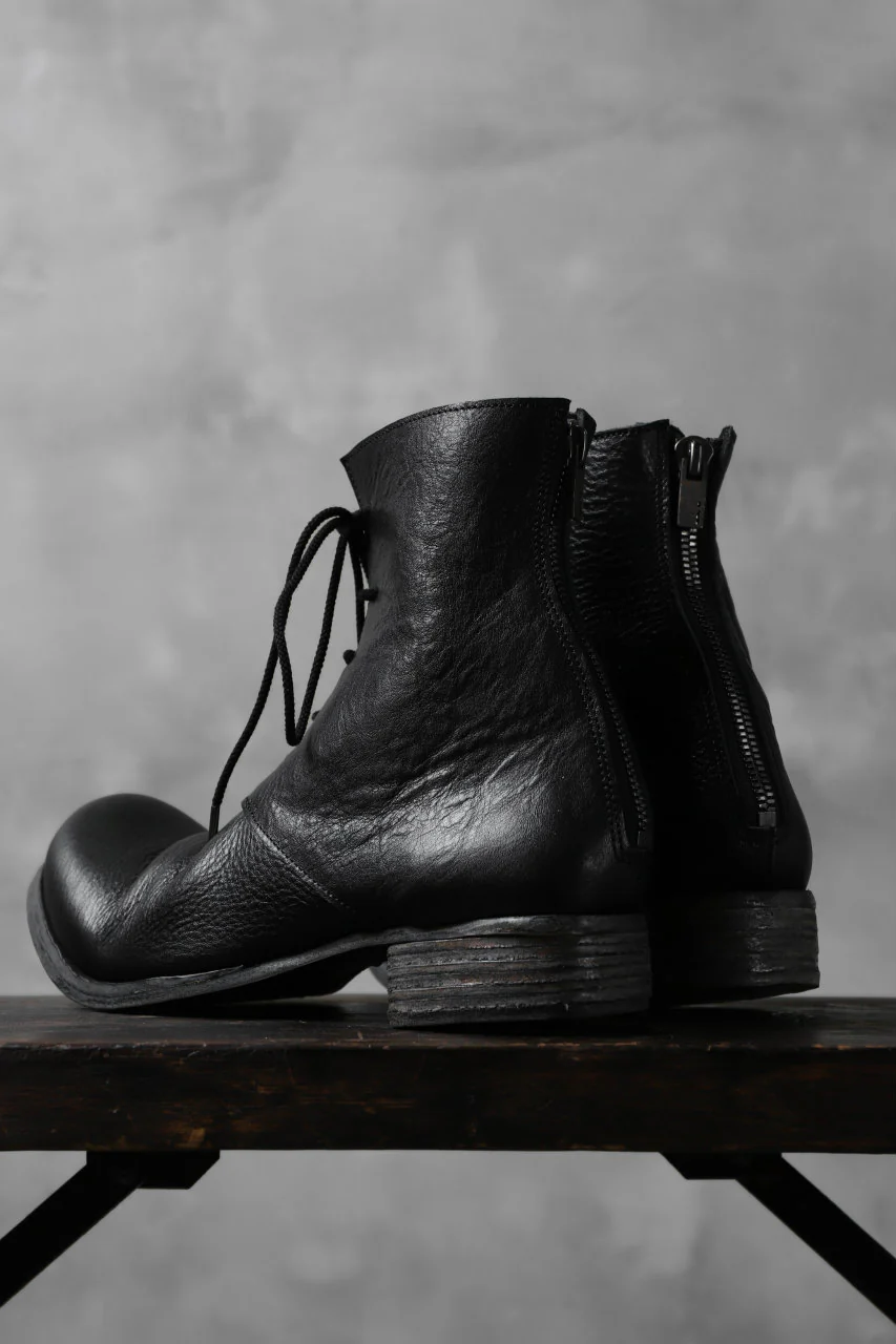 Portaille exclusive PL20 Laced Zip Boots (RUBBED COW TCG / BLACK) - Image 8