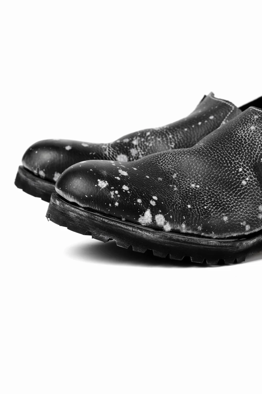 Portaille exclusive PL5 VB Slipon Shoes / Oiled Kip handpainted (BLACK) - Image 11