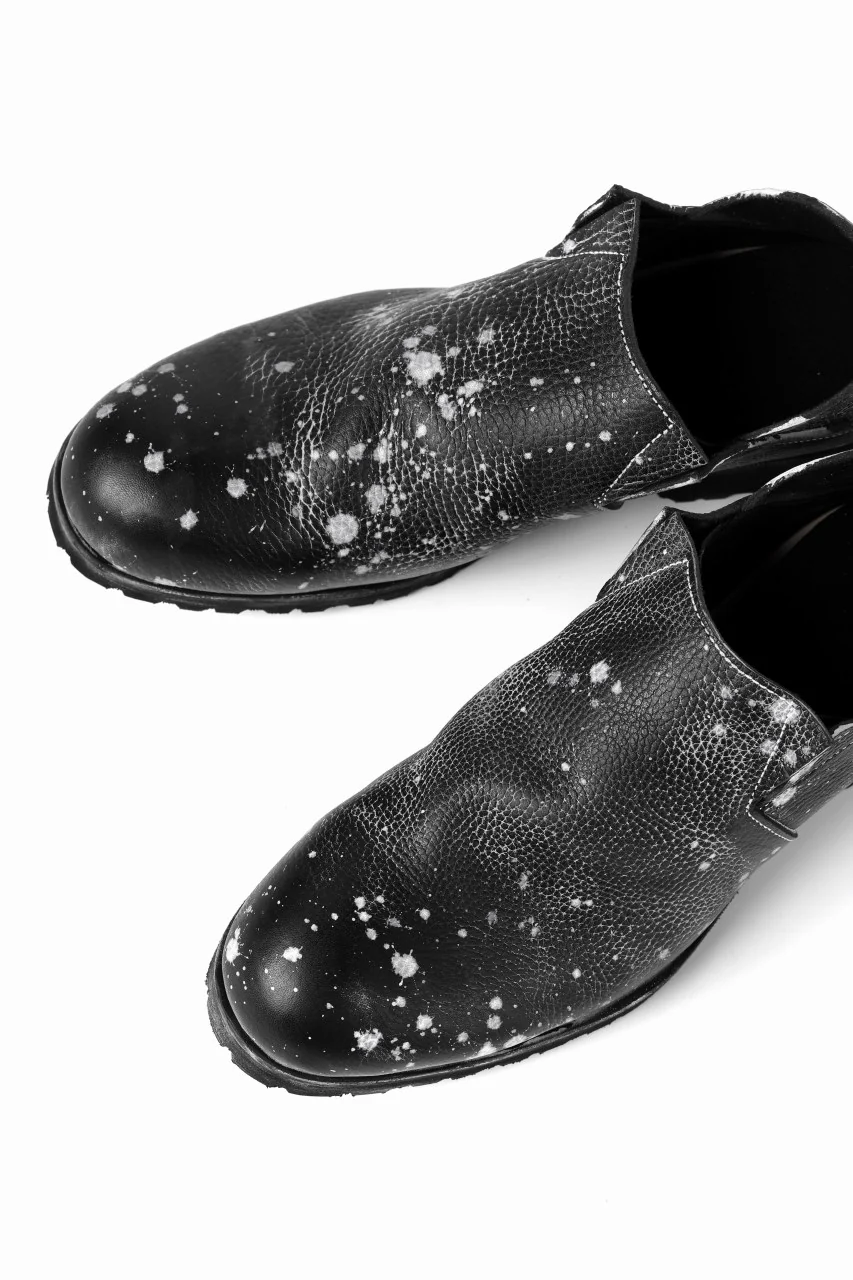 Portaille exclusive PL5 VB Slipon Shoes / Oiled Kip handpainted (BLACK) - Image 12