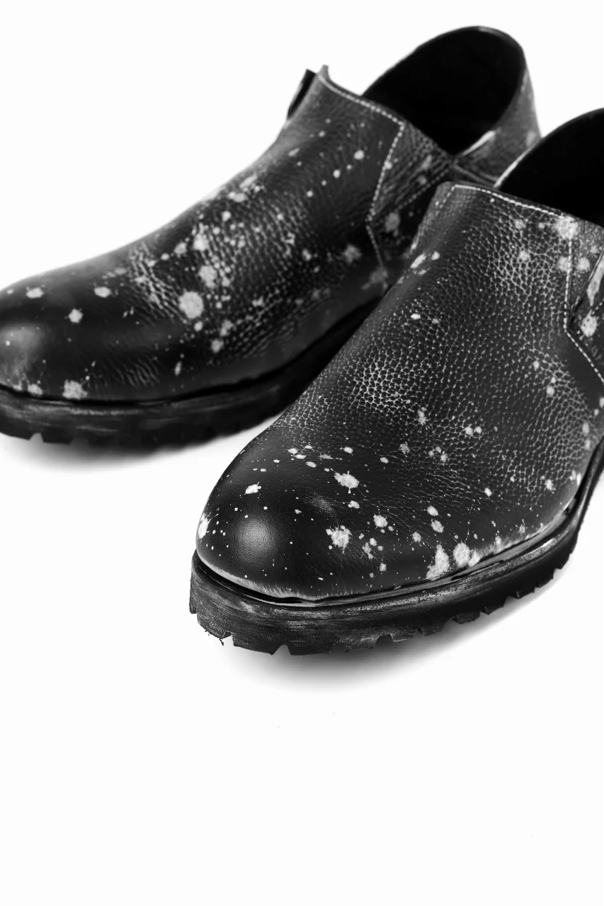 Portaille exclusive PL5 VB Slipon Shoes / Oiled Kip handpainted (BLACK) - Image 13
