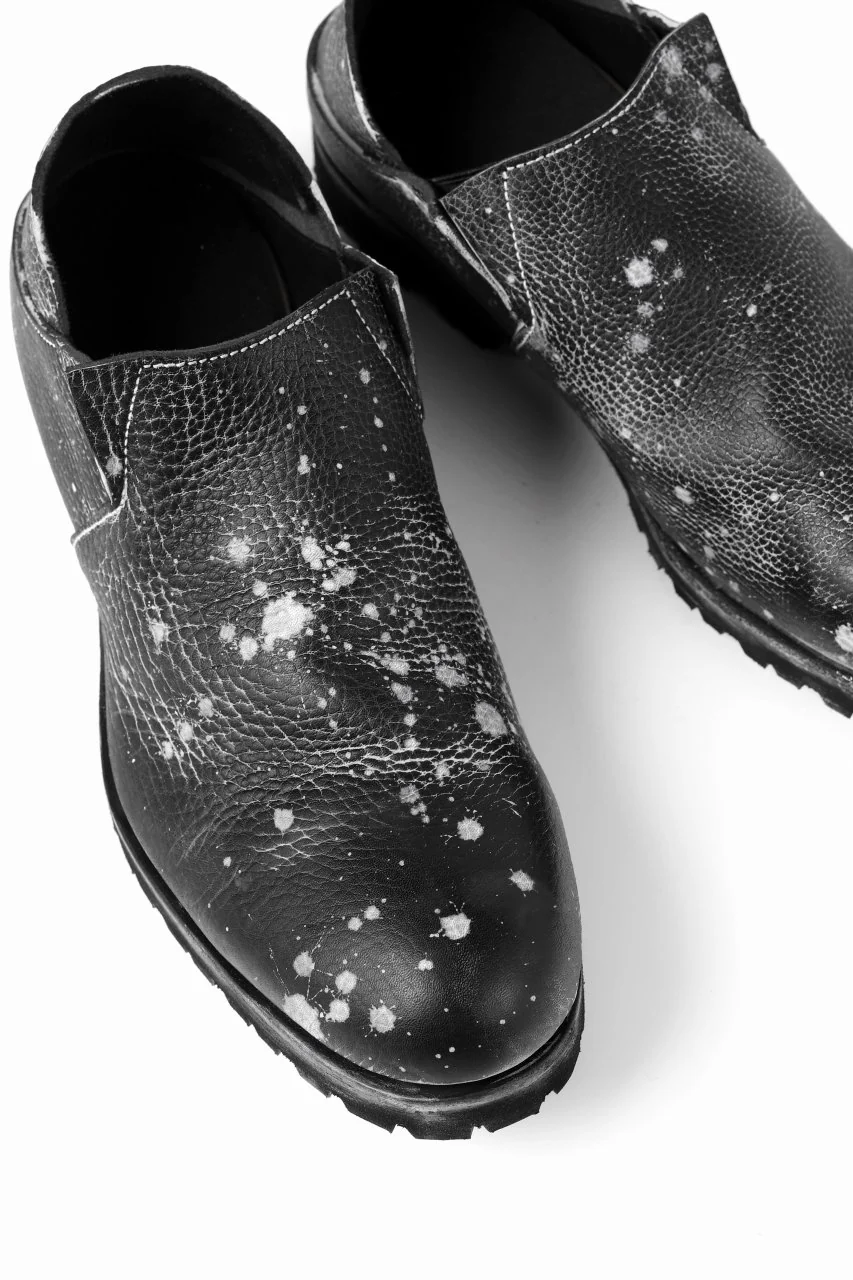 Portaille exclusive PL5 VB Slipon Shoes / Oiled Kip handpainted (BLACK) - Image 14