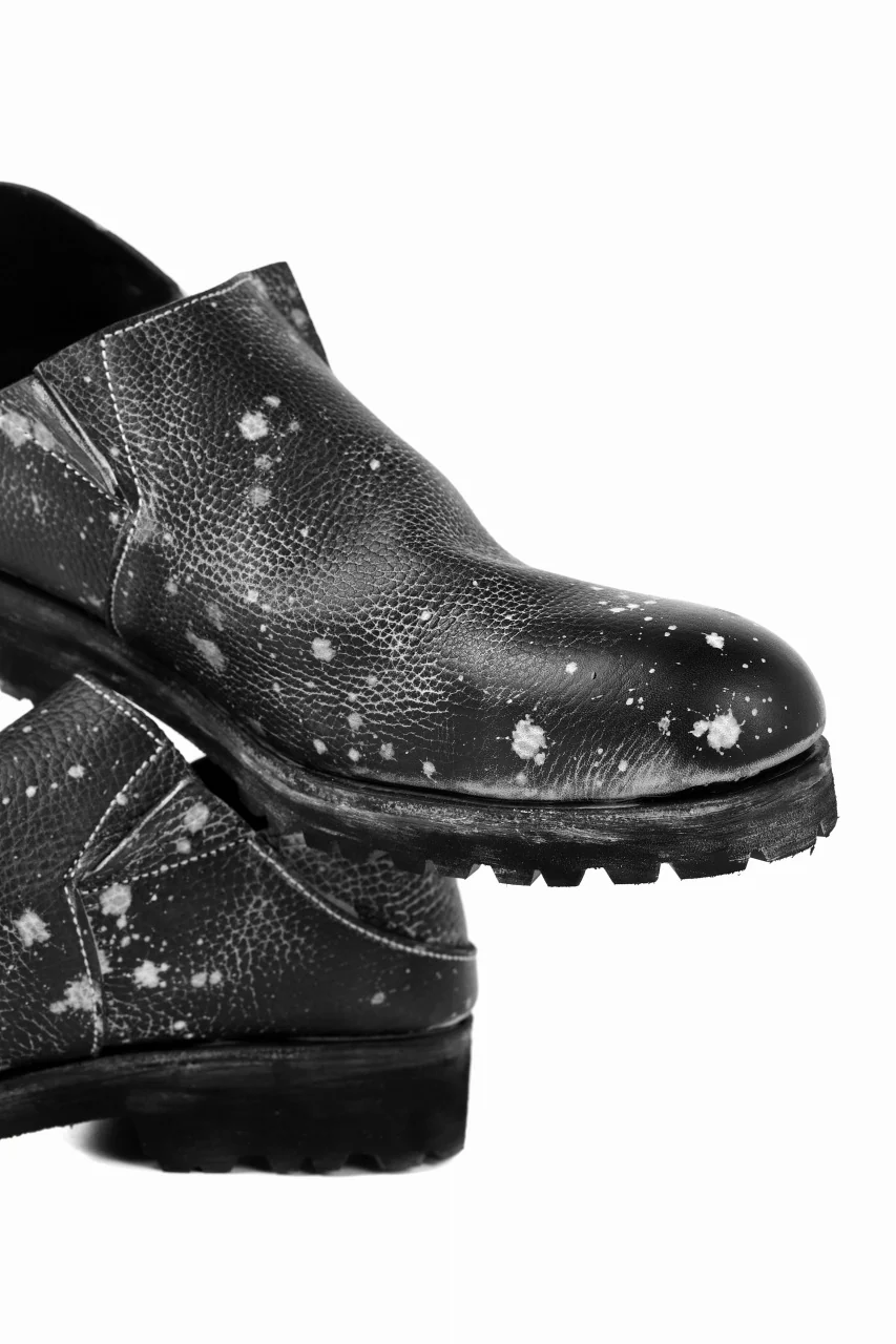 Portaille exclusive PL5 VB Slipon Shoes / Oiled Kip handpainted (BLACK) - Image 16