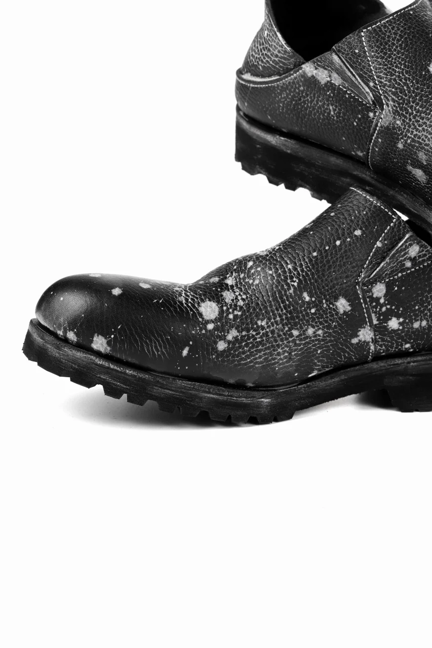 Portaille exclusive PL5 VB Slipon Shoes / Oiled Kip handpainted (BLACK) - Image 17