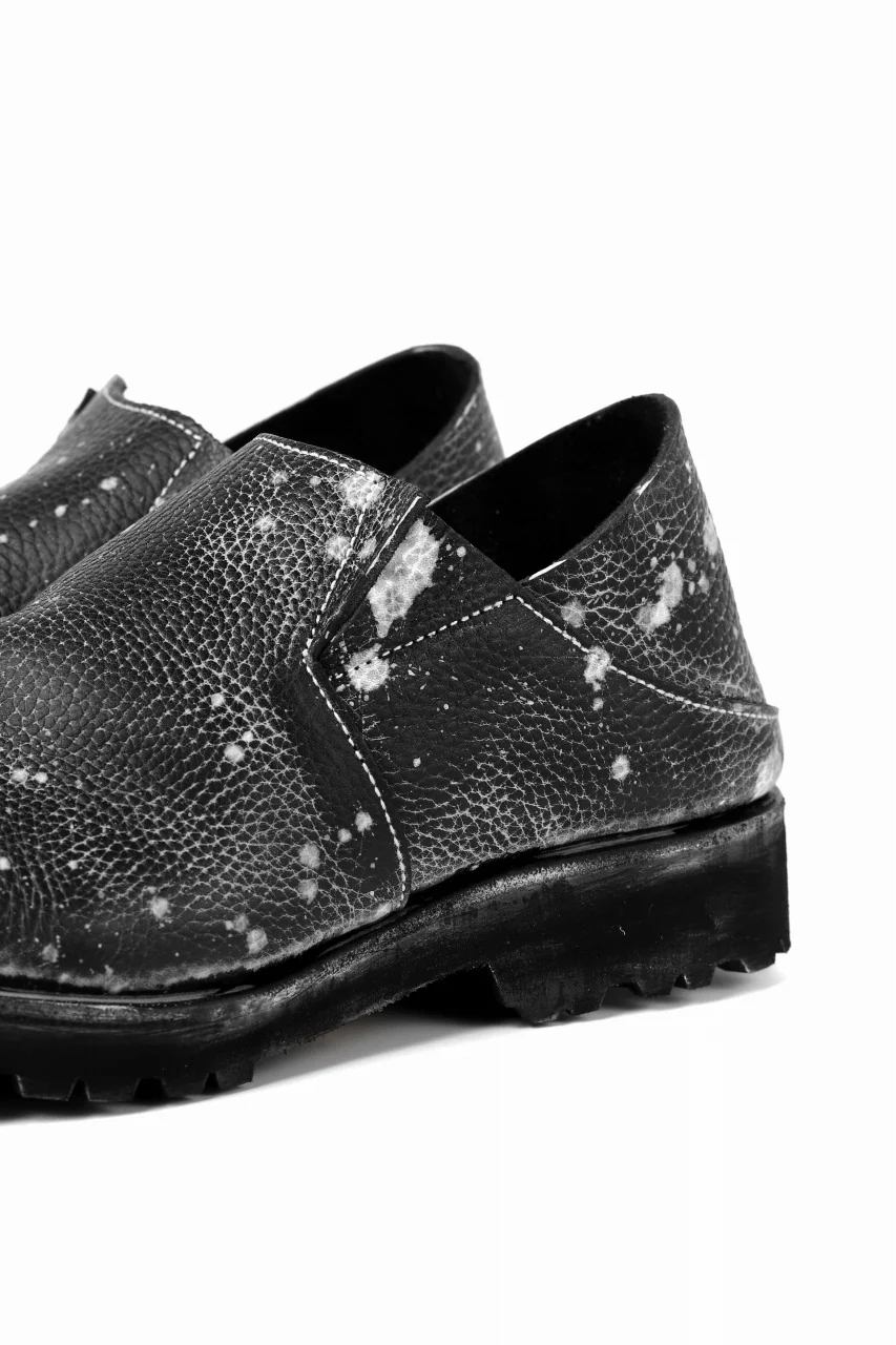 Portaille exclusive PL5 VB Slipon Shoes / Oiled Kip handpainted (BLACK) - Image 19