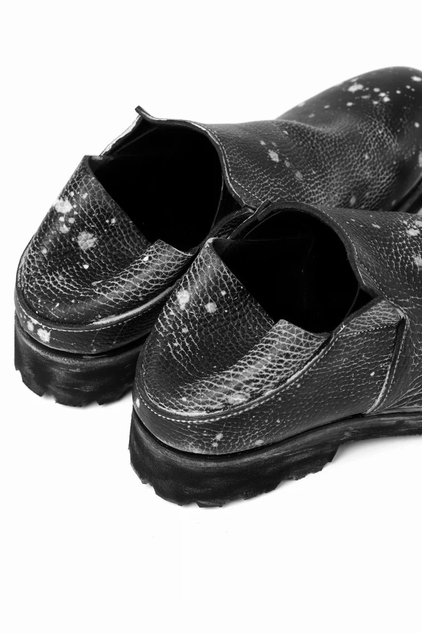 Portaille exclusive PL5 VB Slipon Shoes / Oiled Kip handpainted (BLACK) - Image 22
