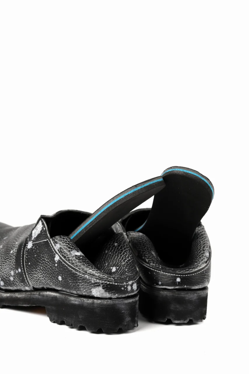 Portaille exclusive PL5 VB Slipon Shoes / Oiled Kip handpainted (BLACK) - Image 23