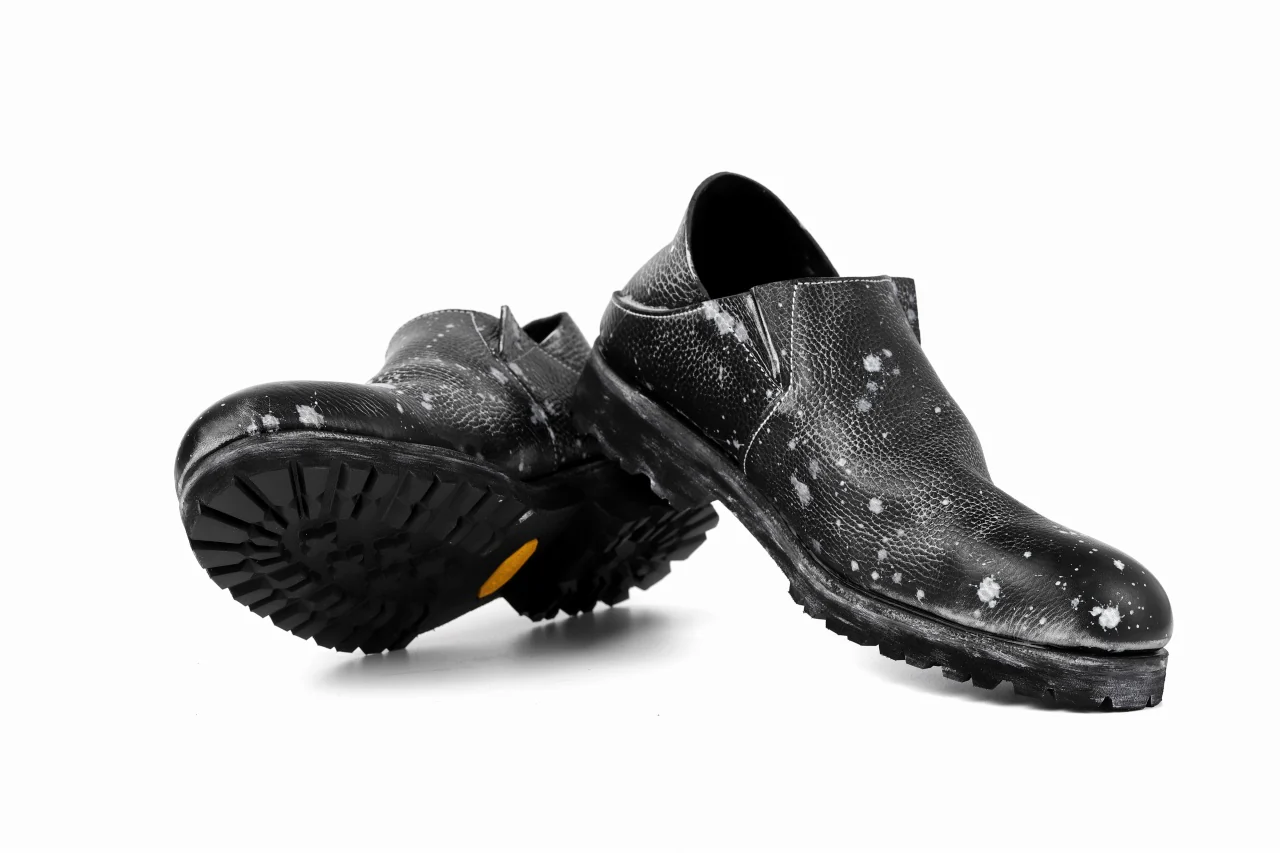 Portaille exclusive PL5 VB Slipon Shoes / Oiled Kip handpainted (BLACK) - Image 25