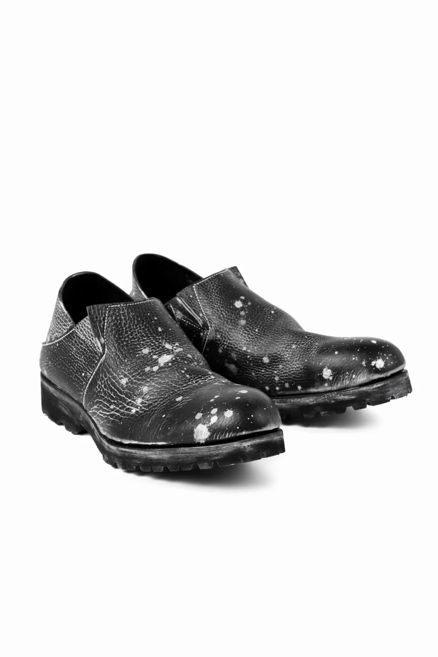Portaille exclusive PL5 VB Slipon Shoes / Oiled Kip handpainted (BLACK) - Image 3